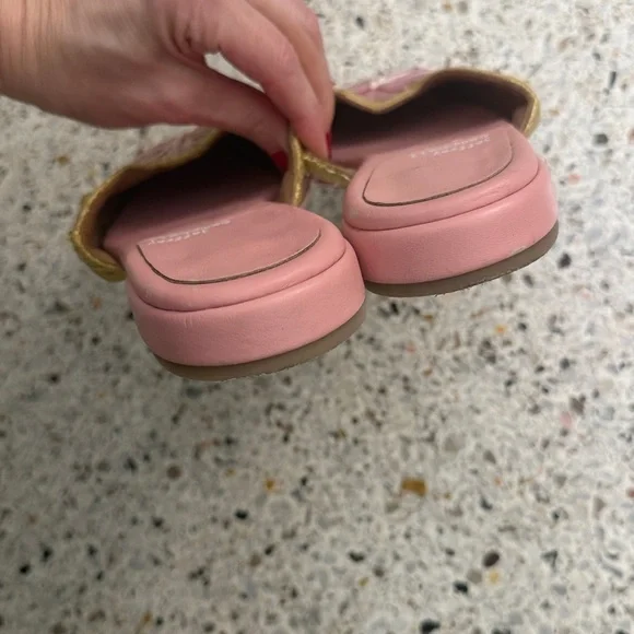 Jeffrey Campbell Mitzy Mule gold pink raffia rattan 8 39 - Picture 7 of 8